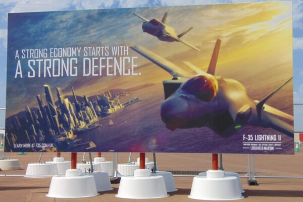 48 sheet temporary billboard on concrete bases at airshow