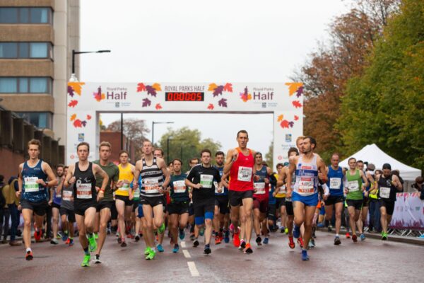 Start line gantry for Royal Parks Half Marathon