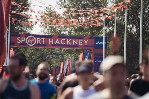 Start line gantry for Hackney Half Marathon