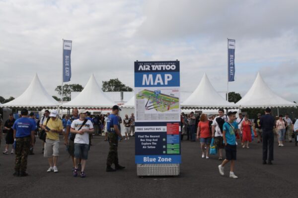 Pylon wayfinding at Royal International Air Tattoo airshow