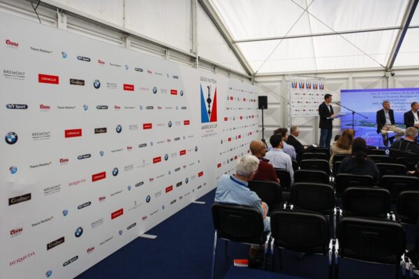 Quickframe media backdrop at the Americas Cup