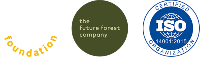 Circular Textile Foundation logo, The Future Forest Company logo and ISO logo