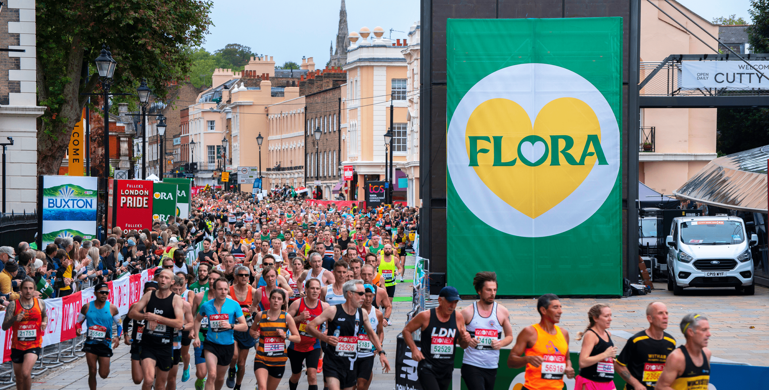 Flora, London Marathon, Mile markers