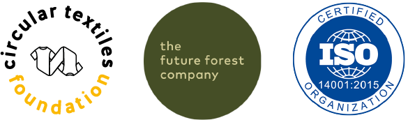 sustainability logos and credentials, Circular Textiles Foundation, The Future Forest Company, ISO