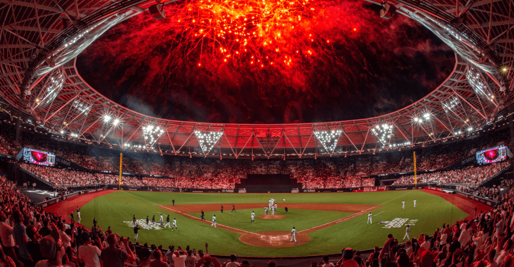 Major League Baseball UK tour, stadium, fireworks